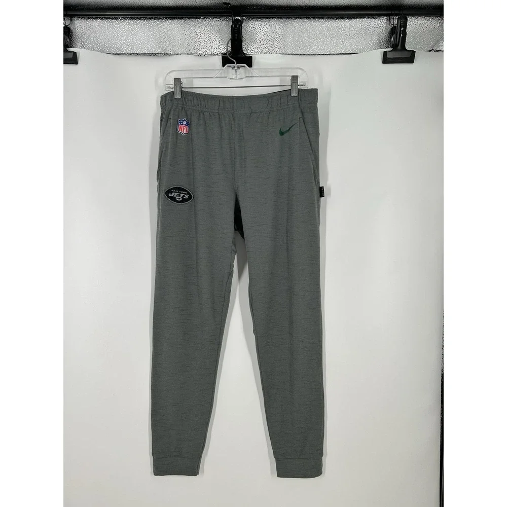 New‎ York Jets Nike Dri Fit On Field Joggers Sweatpants Tapered Grey Mens Large